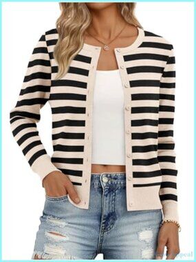 Women's Lightweight Knit Cardigan with Button Closure